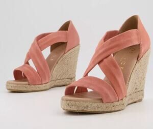 OFFICE London Maiden Cross Strap Wedges Tan/Nude 39 (8.5)